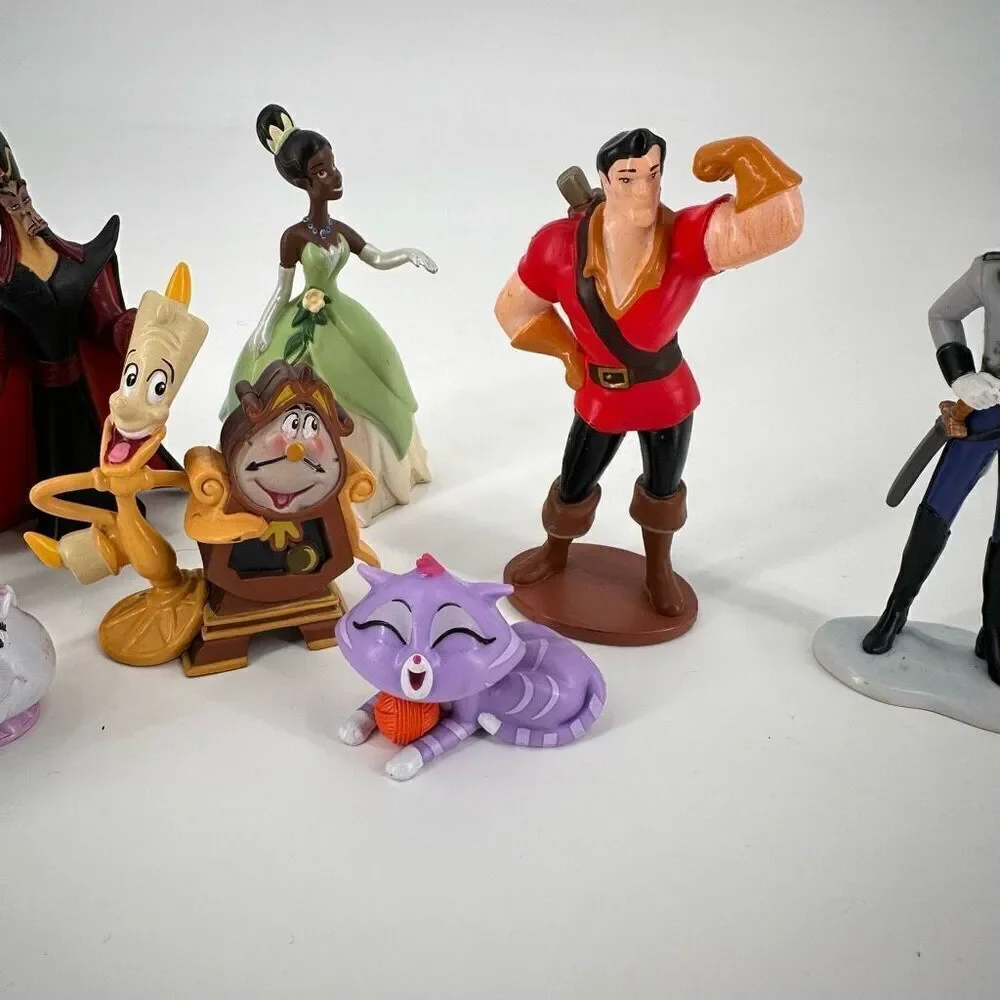 Lot of 10 Disney Beauty and the Beast Toys Cake Topper Action Figures Multicolor